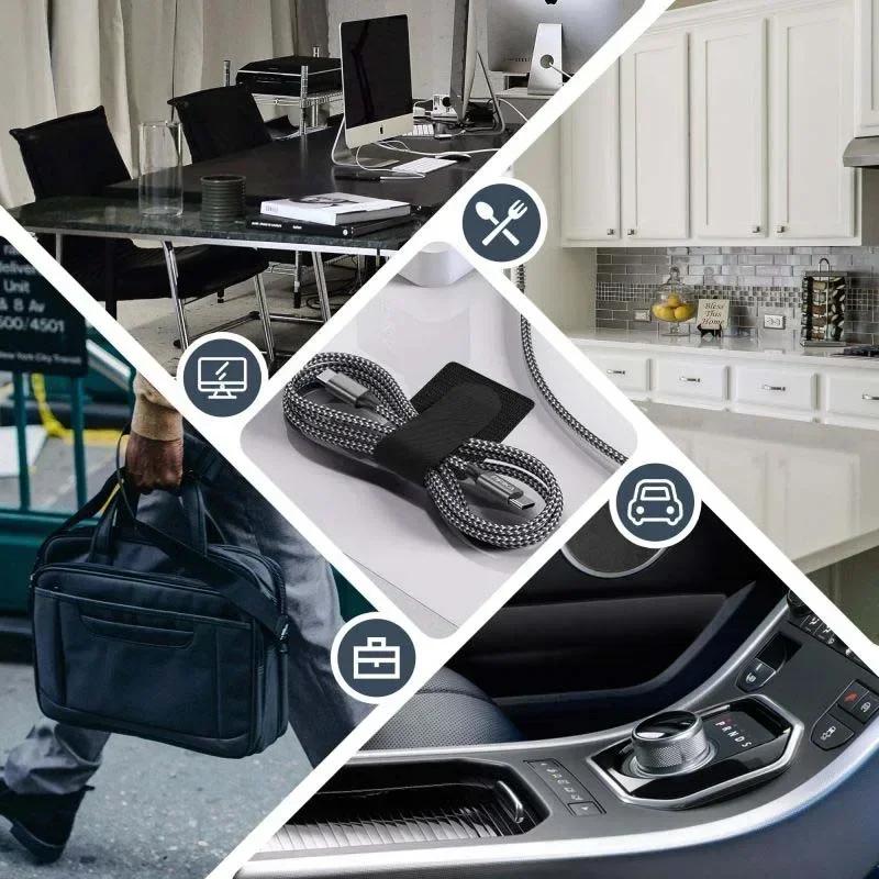 Kabelorganisator Wiederverwendbare Kabelbinder Befestigungsschnur Seilhalter Schreibtischmanagement Selbstklebend Verstellbare Kabelorganisator-Bänder