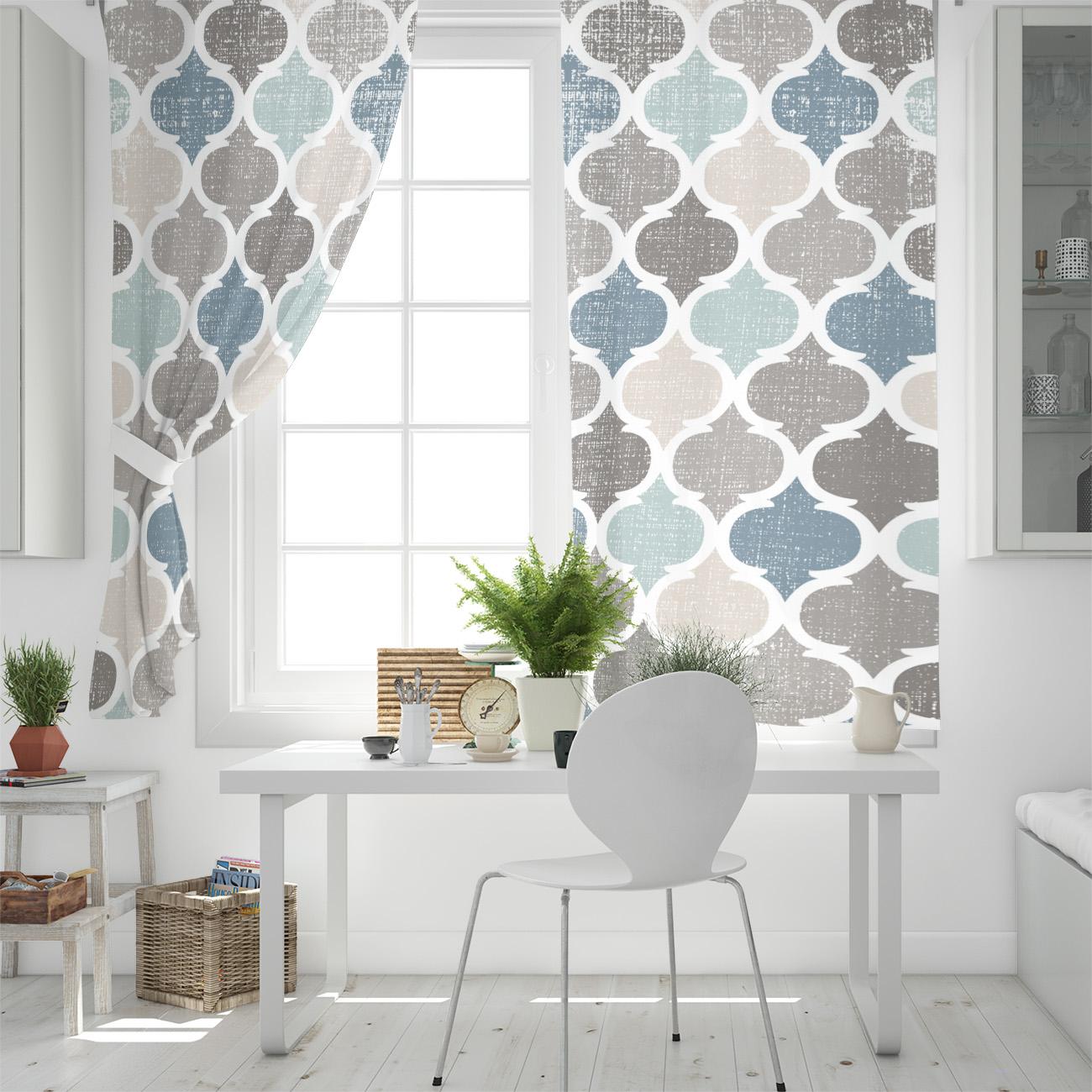 Геометрический синий винтажный марокканский узор — фото 3