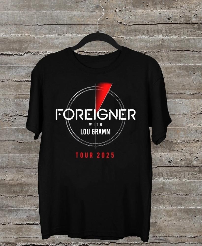 

НОВЫЙ Футболка унисекс Foreigner 2025 Tour Черная Все размеры S 5XL BT1936 XL