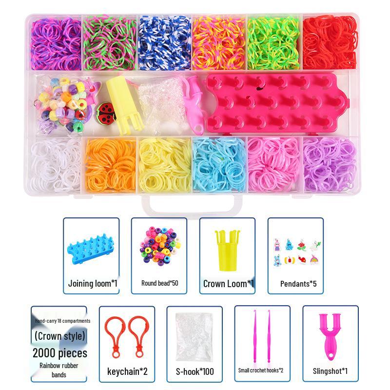 

Многоцветный набор резинок для плетения браслетов и сумочек своими руками для детей – Образовательный набор для рукоделия с 18 ячейками