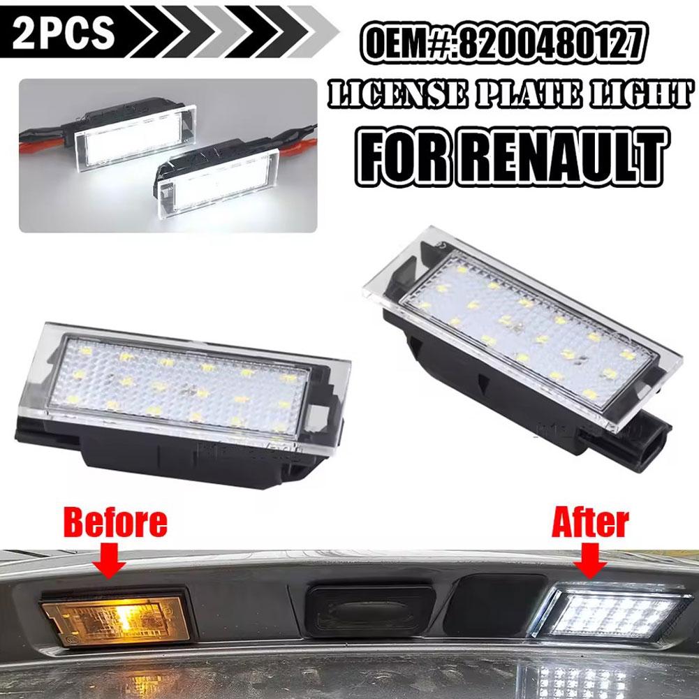 18 LED Lamp Car License Plate Light White For Renault Clio 3 4 Espace 5 Kangoo 2 Master Megane 2 3 Cc Twingo 2 3 Twizy Vel C9F5
