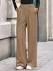 2025 Autumn/Winter European & American Ribbed High-Waisted Wide-Leg Women's Pants - Casual Commute Style