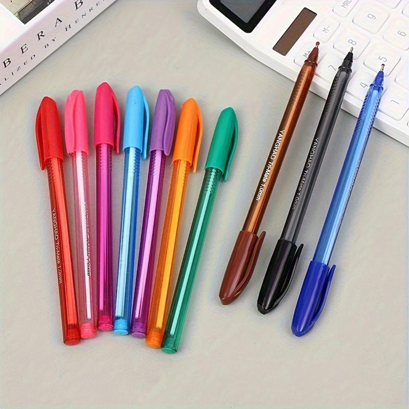 Ballpoint Pen Bullet Type 1.0mm Socket Plastic Pen 10 Colors Creative Ballpoint Pen Children Stationery Office Ballpoint Pen