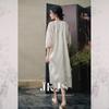 JK&JS Tencel Embroidered New Chinese Style Long Dress