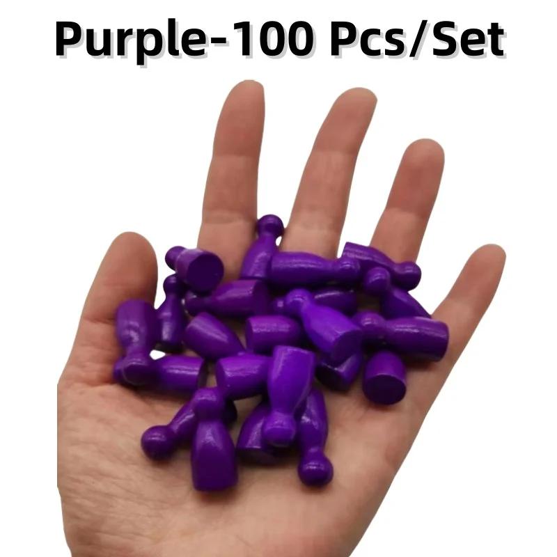 100 Pcs Colorful Wooden Chess Markers 24x12mm Board Game Tokens Marking Pieces for Strategy Games