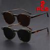 2 Pairs of Neutral Fashion Classic Glasses Essential for Street Pography and Parties