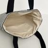 Large Capacity Striped Canvas Top Handle Bag Textured Casual and Versatile Shoulder Bag Women Fashi Commuter Storage Bag