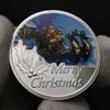 Santa Claus Coins, Sled Silver Plated Commemorative Coins, Maple Leaves, Christmas, Snowman, Love, Coins, Commemorative Medals