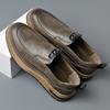 New Men's Comfort Walking Genuine Leather Loafers Soft Slip-On Casual Shoes with Breathable Lining & Anti-Slip Rubber Sole