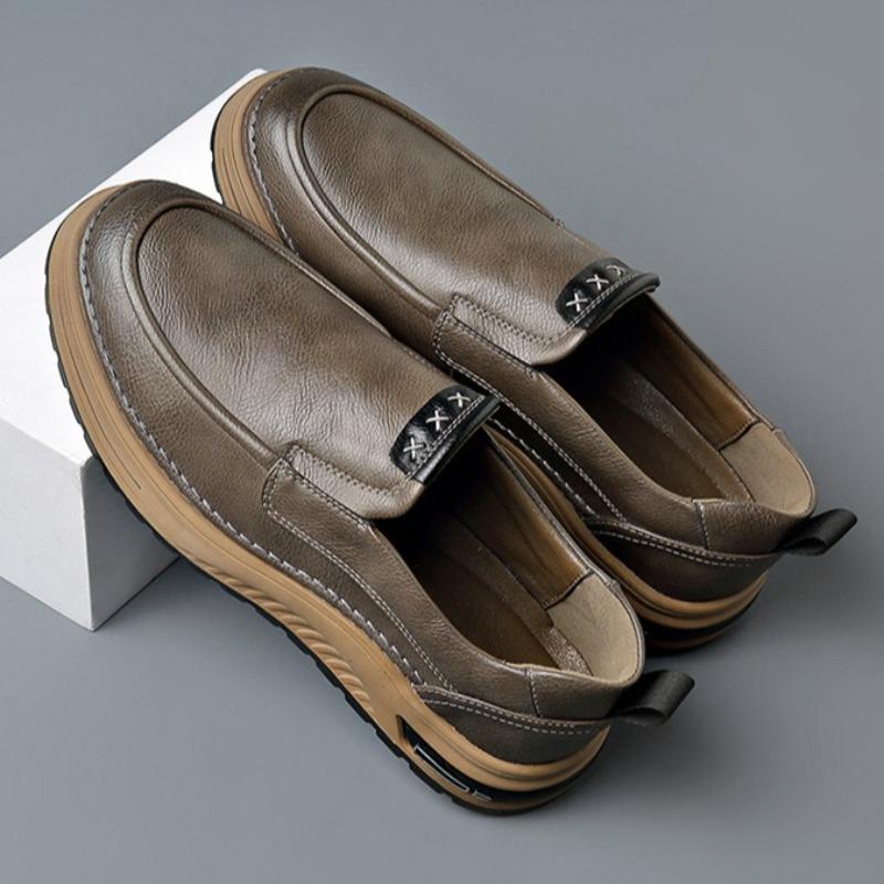 New Men's Comfort Walking Genuine Leather Loafers Soft Slip-On Casual Shoes with Breathable Lining & Anti-Slip Rubber Sole