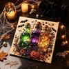 Interactive Parent Child Crafts Halloween Faux Pearl Art Kit, Pumpkin Ghost DIY Painting Theme Bead 3D Craft Set for Adults, Handmade Wall Stress