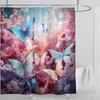 3d Beautiful Butterfly Shower Curtain Waterproof Polyester Fabric 3D Printed Curtain Bathroom Decoration with Hooks