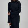 Elegant Turtleneck Knitted Sweater Dress for Women Fashion Long Sleeve Slim Casual Maxi Dress Fall Winter Holidays Party Dress