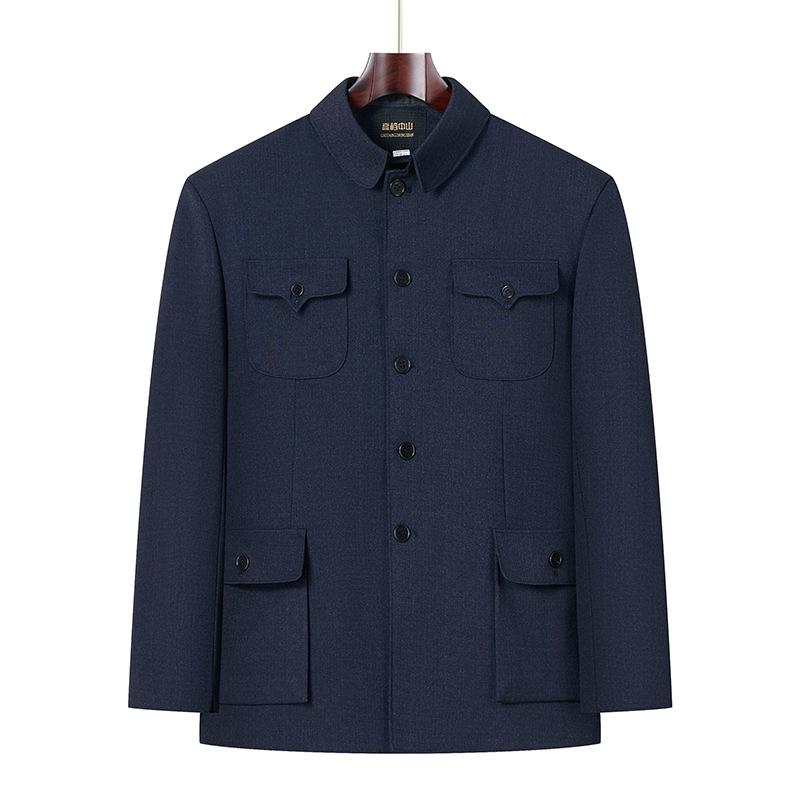 

Мужской весенне-осенний винтажный костюм Чжуншань, пожилая одежда Чжуншань, мужская куртка в китайском стиле XL