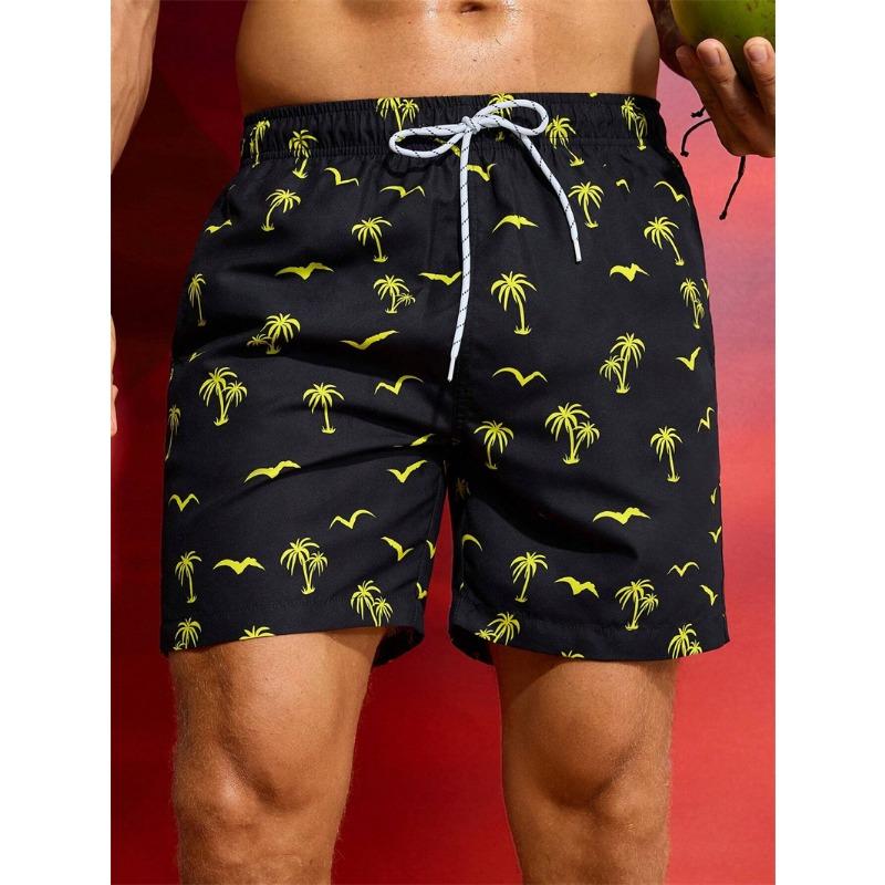 New Men's Board Shorts Swim Shorts Swim Trunks Drawstring Elastic Quick Dry Short Beach Hawaiian Casual Swimming Beach Shorts