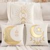 Vikama Ramadan Cushion Cover Gold Star And Crescent Design Islamic Decor Muslim Suitable For Sofas, Living Rooms, Prayer Rooms