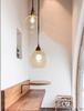 Nordic Minimalist Brass and Glass Pendant Light for Bedroom, Bedside, and Restaurant Ambience