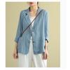 Fashion Casual Cotton and Linen Women Jacket Small Suits 2025 Spring Summer New Loose Long Sleeve Office Blouse Sunscreen Shirt Woman Pockets Clothing