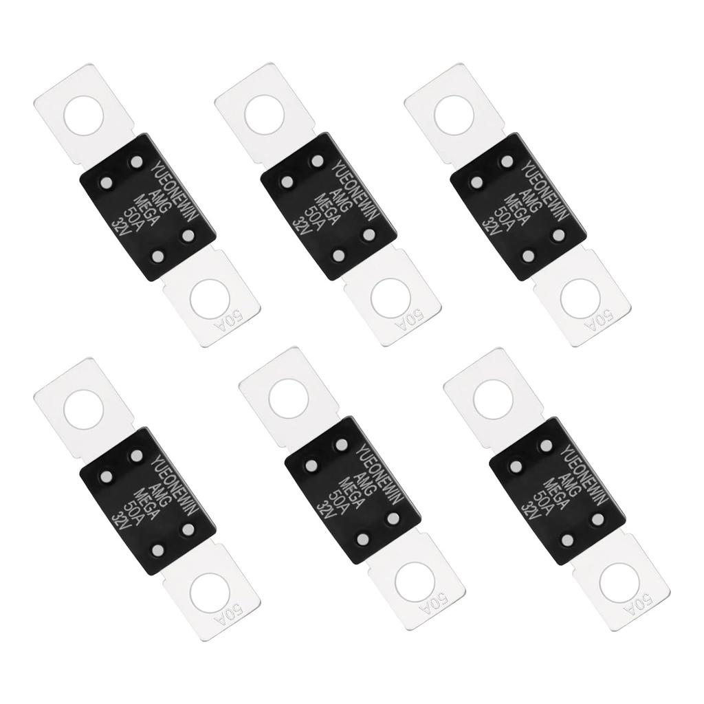 300A MEGA/AMG Fuses, 6 Pcs 300A MEGA/AMG High Current Fuse Bolt Down Auto Fuse Time Delay for Cars, Trucks, Construction Vehicles, Buses, Caravans,