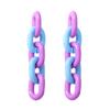 European and American fashion fresh ins style Macaron contrasting color ring buckle earrings, niche personality versatile women's earrings