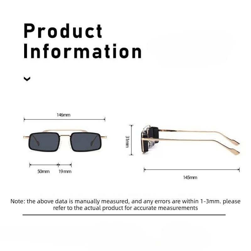 Fashion Square Frame Metal Double Bridge Myopia Sunglasses for Men Punk Style Outdoor Driving Specialized Outdoor Travel Eyewear