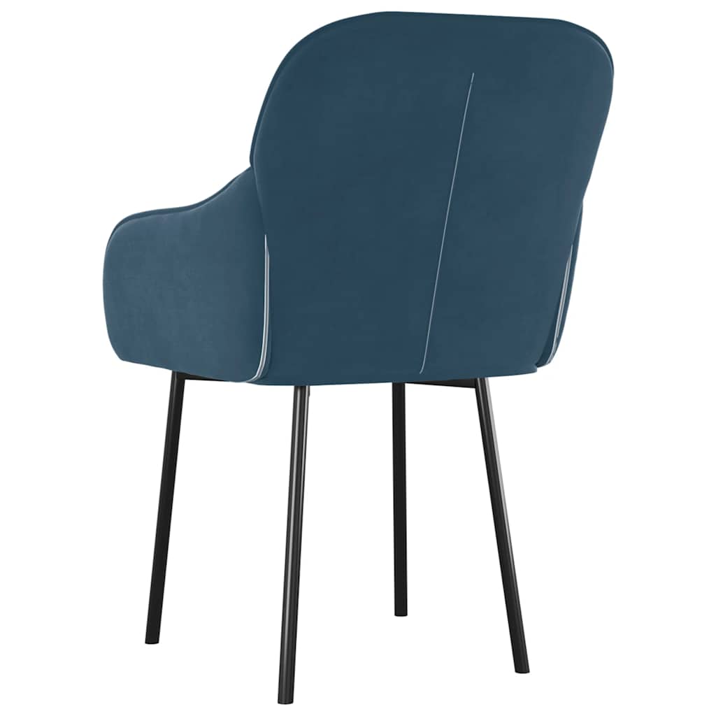 Dining Chairs 2 Pcs Blue Velvet