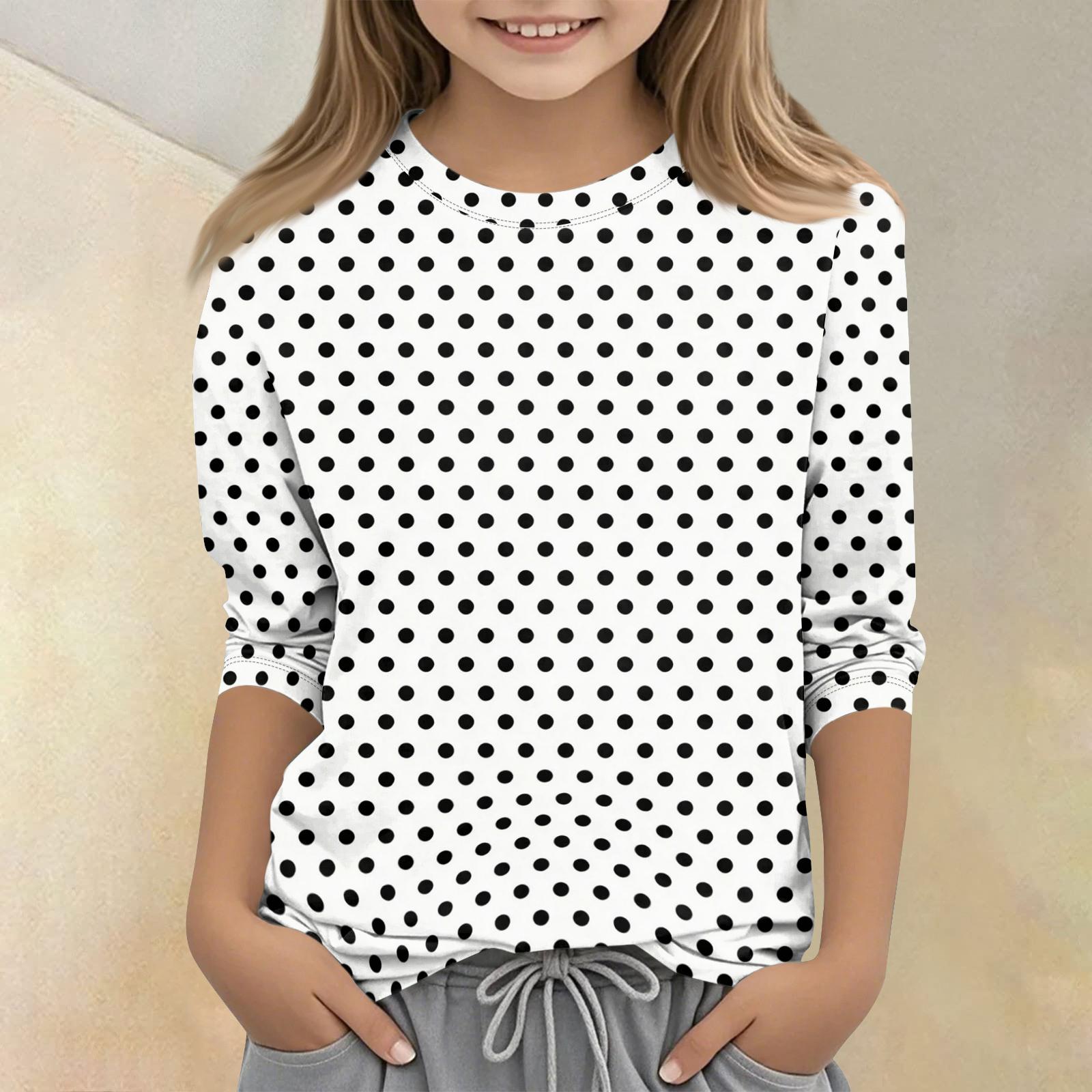 

Children s Printed Round Neck Seven Quarter Sleeve Casual T-shirt 160