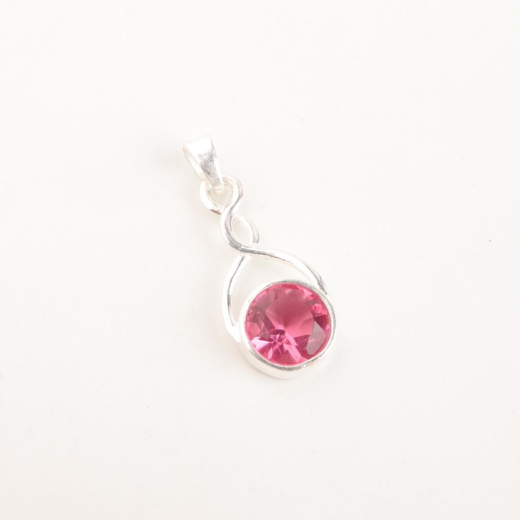 Pink Tourmaline Gemstone 925 Sterling Silver Jewelry Handmade Designer Pendant CP-25-18