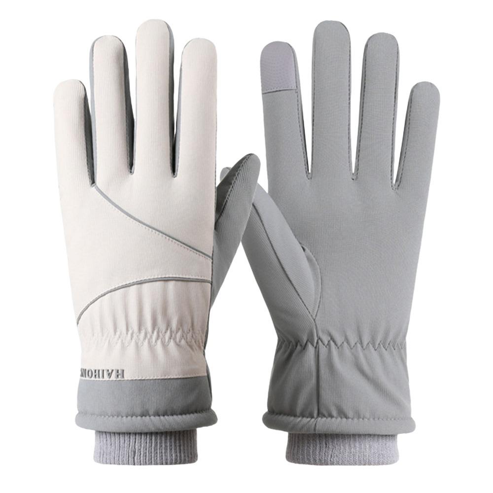 

Multipurpose Windproof Cold Proof Touch Screen Gloves Wear-resistant Full Finger Ski Gloves Thick Cycling Gloves білий
