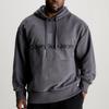 Calvin Klein Jeans Minimalist Letter Embroidered Loose Hoodie Long Sleeve Sweatshirt Men Hoodies Washed-Black J30J324623-PT2