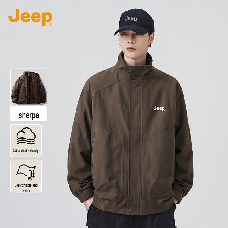 JEEP Men s Fleece-Lined Stand-Collar Jacket 3XL