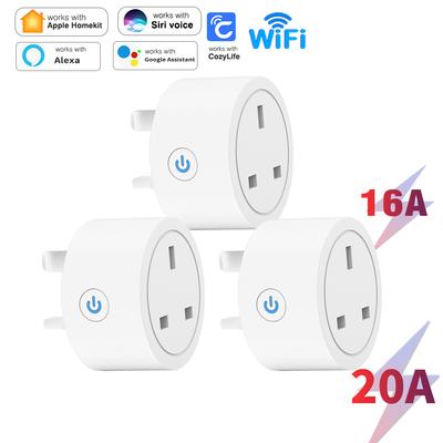 Smart Homekit Socket Wifi Plug Uk 3 Pin 16a 20a Electricity Monitoring Tim Smart Home Automation Adapter For Apple Smart