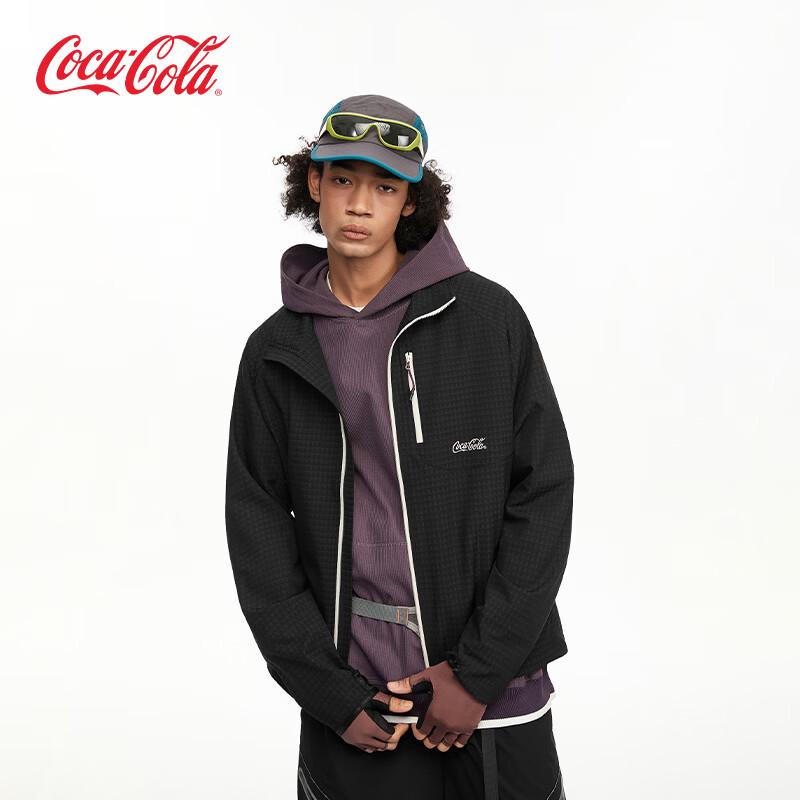 Coca-Cola Unisex Outdoor Waterproof Plaid Embroidered Jacket S