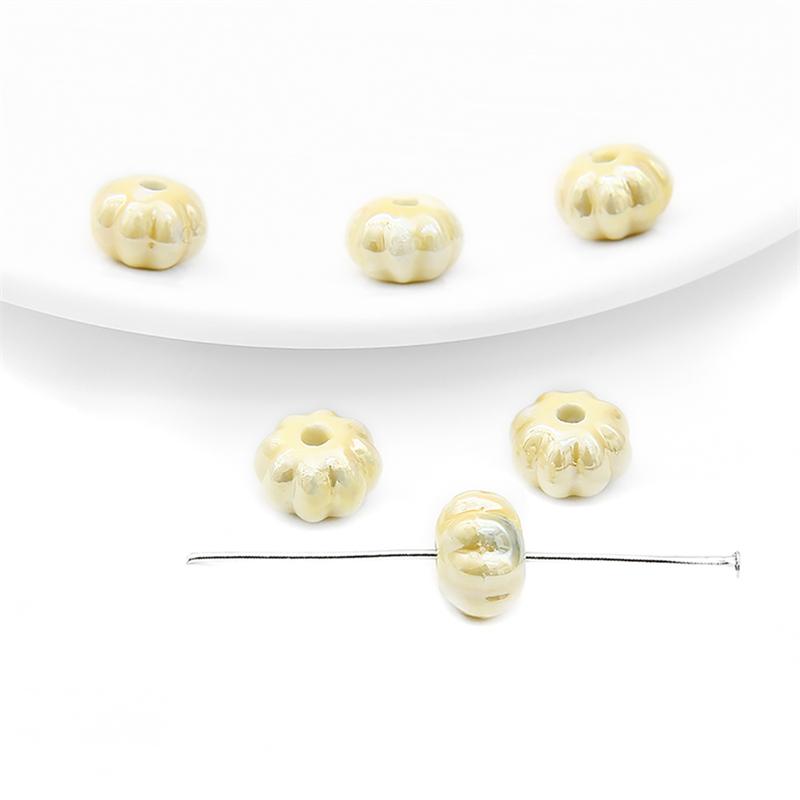 6 buc/pungă Mărgele de porțelan din ceramică lucrate manual în formă de dovleac Mărgele distanțiere libere pentru brățară colier Fabricare de bijuterii DIY