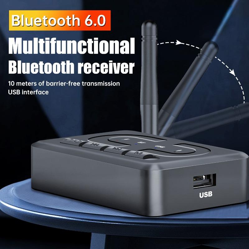 Wireless Audio Adapter Receivers for PC Car Speaker Amplifier 3.5mm Jack AUX 2RCA USB Hi-Fi Stereo Bluetooth6.0 Audio Receiver
