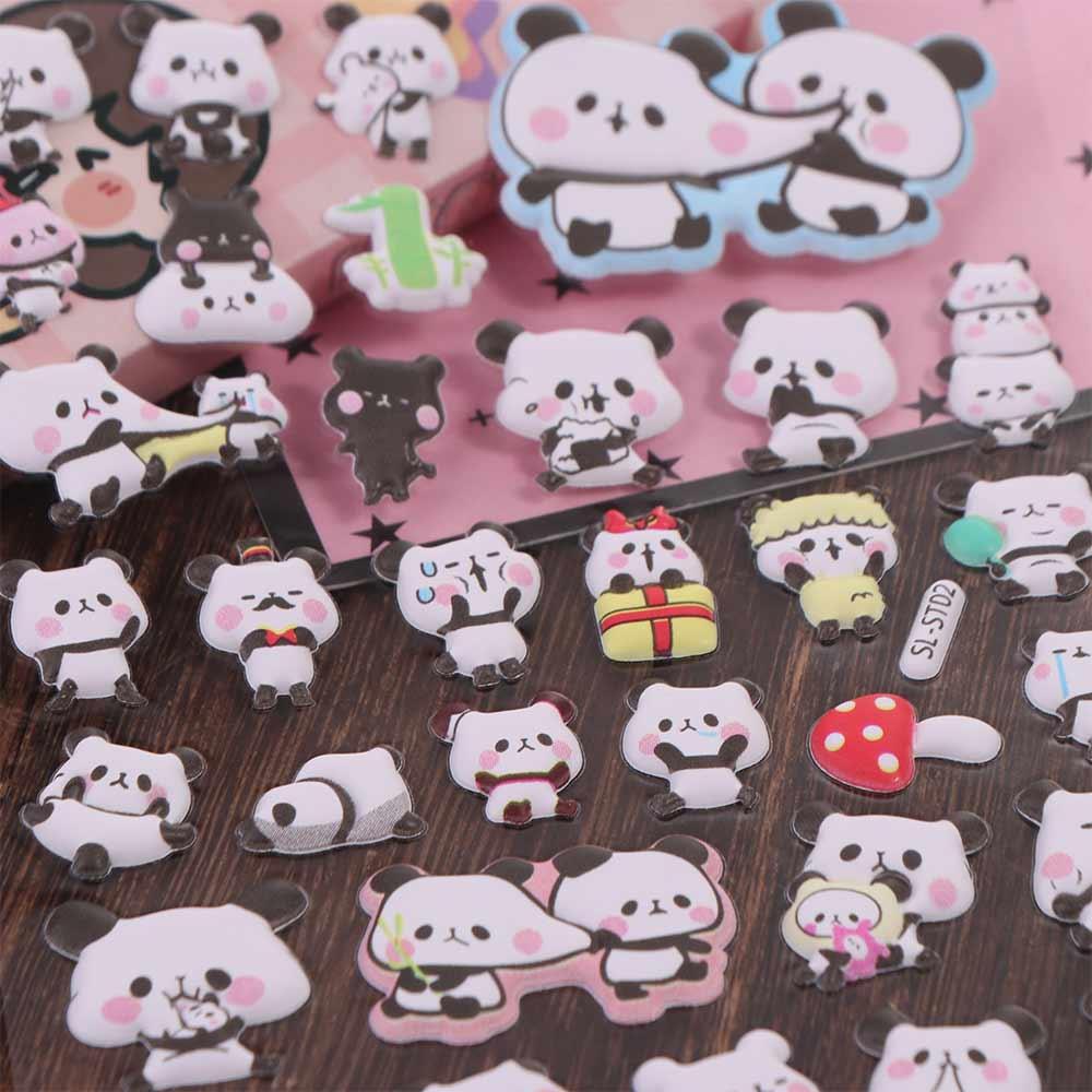 Waterproof Panda Sticker Gift Box 3D Panda Bubble Sticker  Skateboards Luggage Suitcases Decor