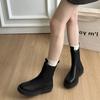 New Style Women's Boots Genuine Leather Waterproof Platform Mid-Calf Rubber Outsole Boots Large Size 35-43 Zapatos Mujer