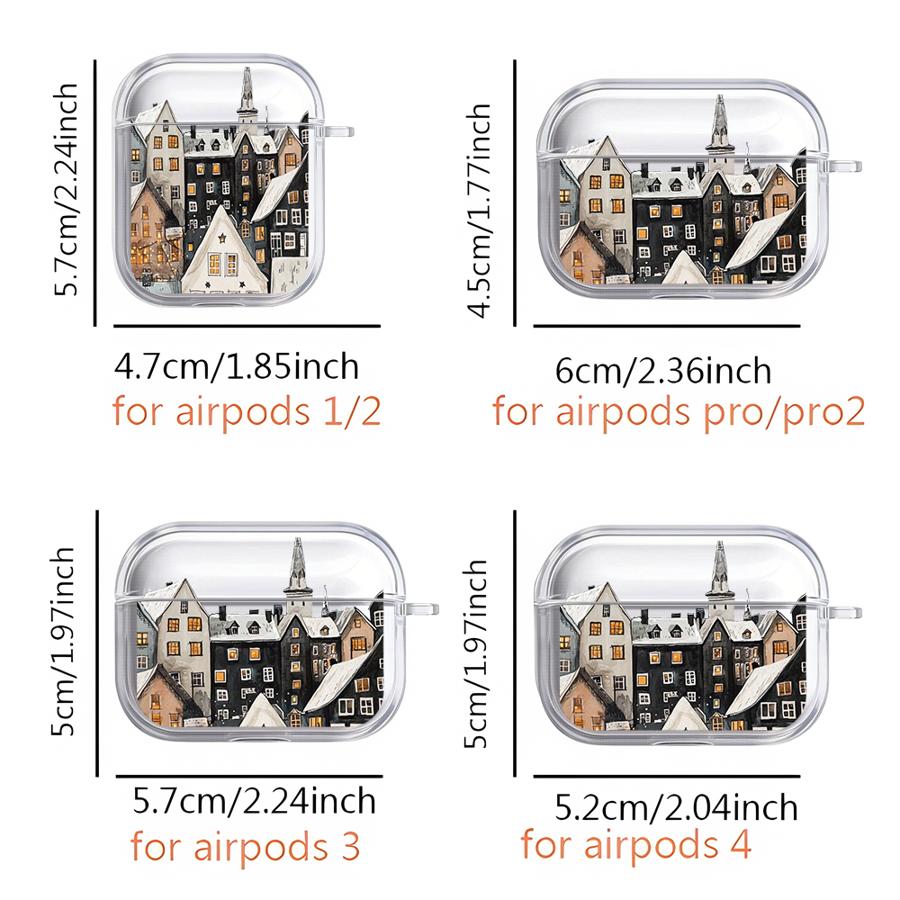 Winter Schnee Weihnachten Hülle Für Airpods Pro3 3 4 Pro 1 Pro2 2 Klare Kopfhörerhüllen Abdeckung