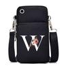New Letter-printed Black Oblique Span Bag, Mobile Phone Bag, Light To Carry, Vertical Length and Width Change Bag