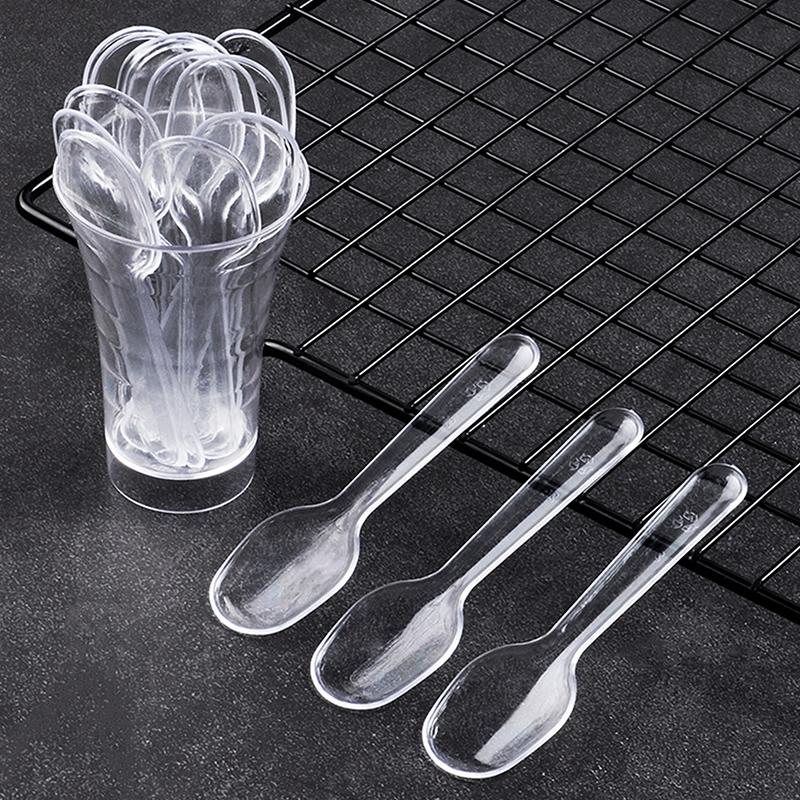500 Pcs Mini Eis Löffel Kunststoff Einweg Holz Dessert Scoop Western Hochzeit Party Geschirr Küche Zubehör Werkzeug