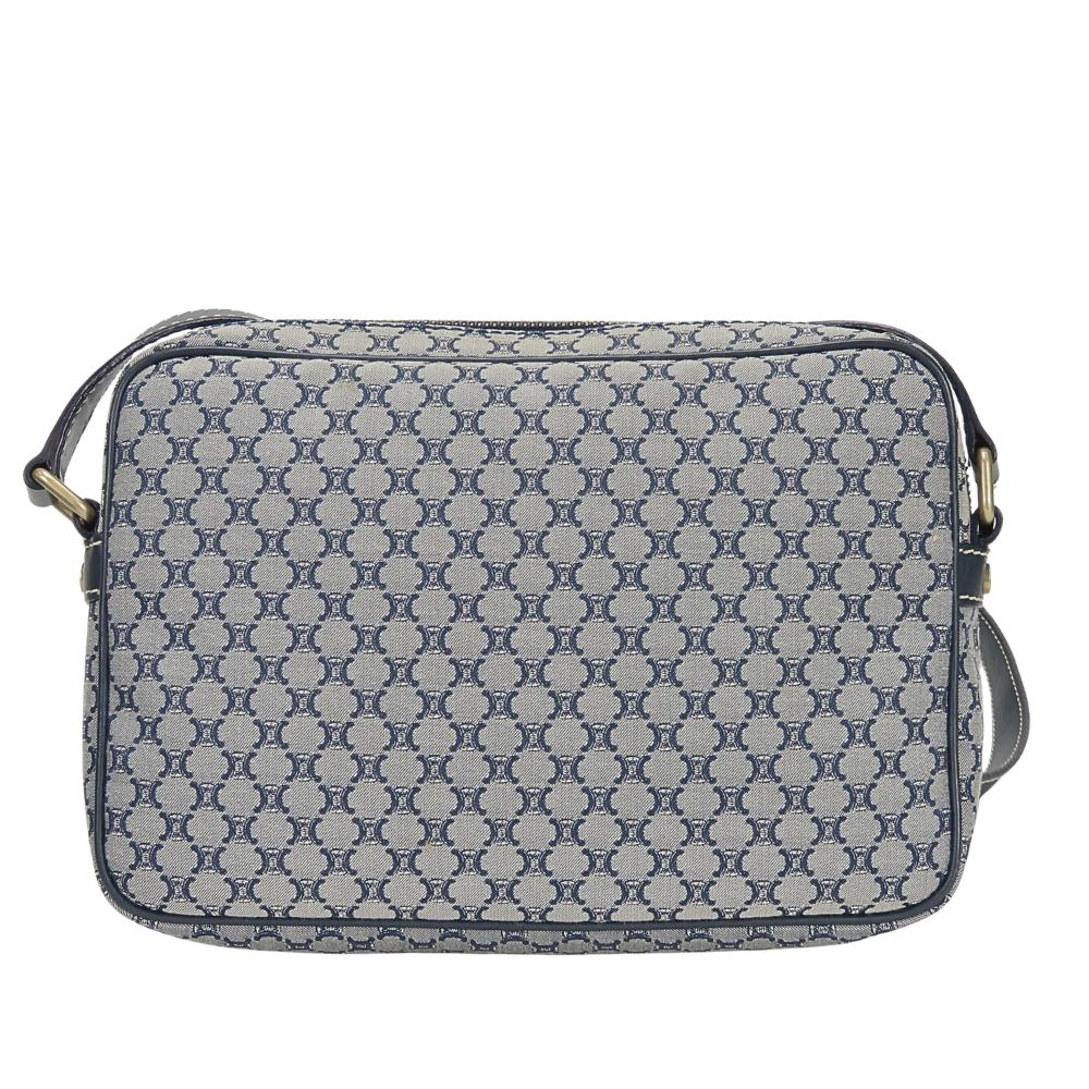 Used CELINE Shoulder Bag Macadam CE00/24 canvas/leather Navy casual