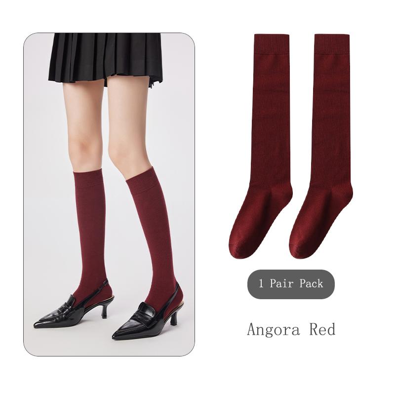 Women’s Spring Red Mid-Calf Socks Calf Stockings Youthfulness Fashionable Style Great for New Year Gifts and Birth Celebrations