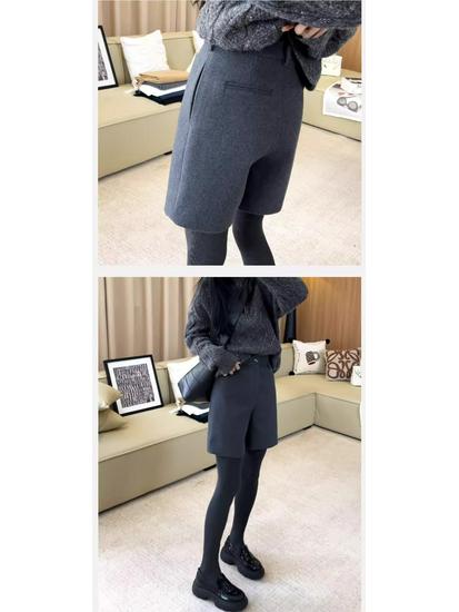Pre-Sale Stylish Woolen Mid-Length A-Line Winter Shorts for Women