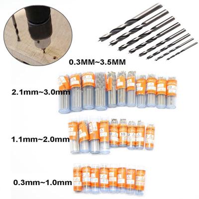 10 teile/schachtel Hand HSS Gerade Schaft Spiralbohrer Für Metall High Speed Stahl 0,3-3,5mm PCB Mini Holz bohren Schmuck Werkzeuge Bit