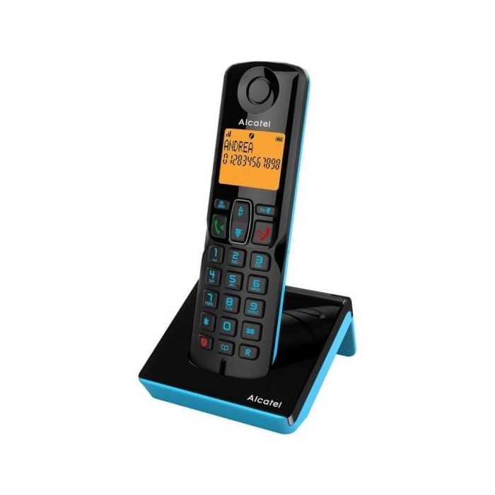 TÉLÉPHONIE, Téléphones, Téléphone sans fil, Alcatel S280 Ewe Noir/bleu spécifications sans fil Oui Mains libres Oui Prise en charge