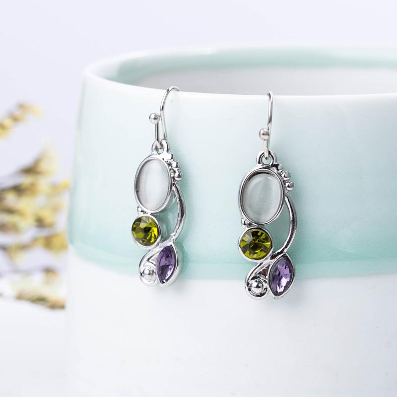 Sterling Silver Multi-gemstone Rainbow Cut Amethyst Dangle Hook Earrings Wedding Jewelry Gifts
