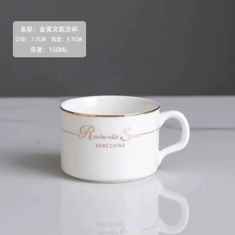 Ceramic coffee cup set handpainted goldpainted English cup saucer hotel coffee milk tea cup