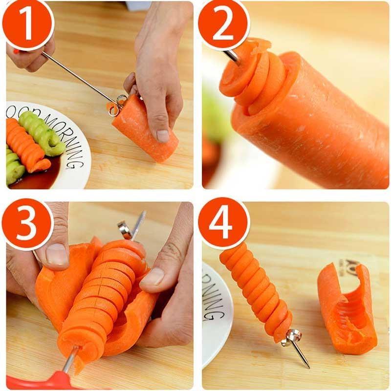 1/2Pcs Manual Roller Spiral Slicer Radish Potato Tools Vegetable Cutter Kitchen Fruit Carving Tools