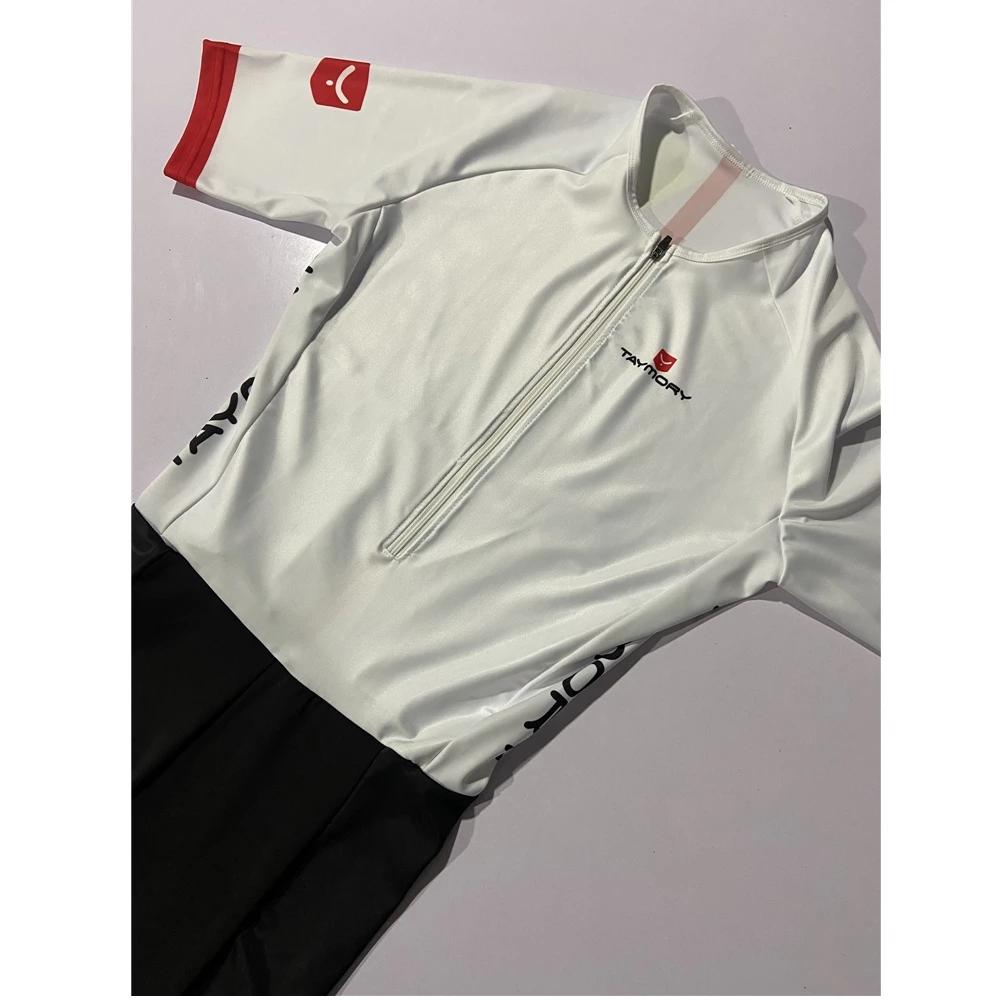 Taymory Pro Triathlon Racing Suit Men's Distance Jumpsuit Custom Trisuit LD AEROSKIN WHITE Cycling/Running/Swimming Clothing Kit