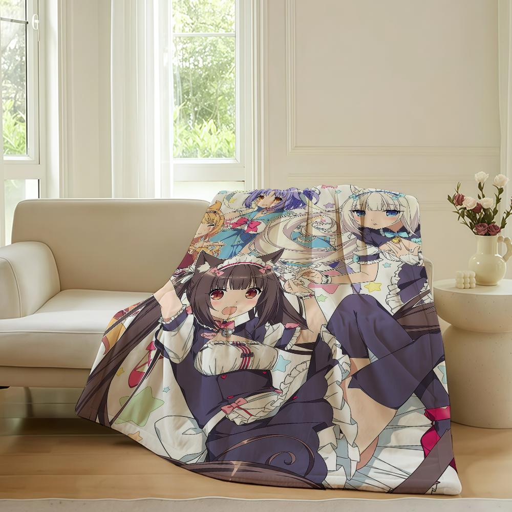 Anime cute Nekopara Blanket For Sofa Office Bed Plane Travel Sleep Read Relax Camping Soft And Warm